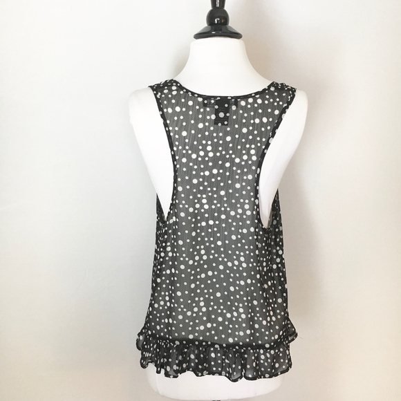 LIVING DOLL Pok-a-Dot Sheer Top Size L - Picture 2 of 6